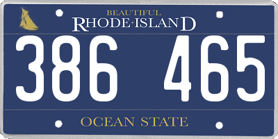 RI license plate 386465