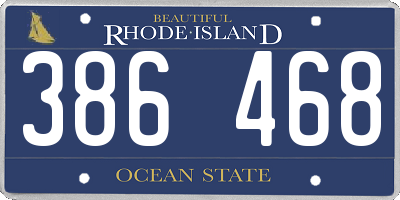 RI license plate 386468