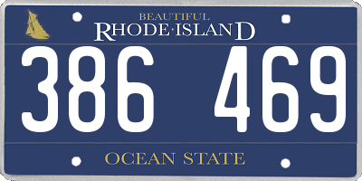 RI license plate 386469