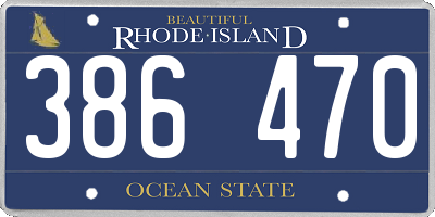 RI license plate 386470