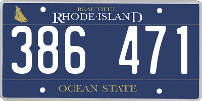 RI license plate 386471