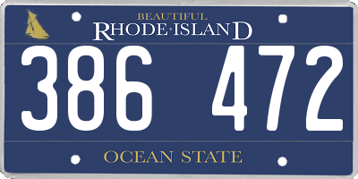 RI license plate 386472