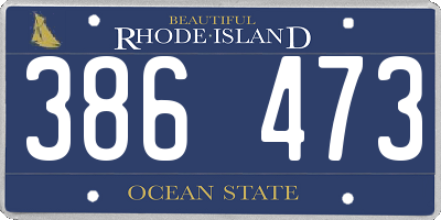 RI license plate 386473