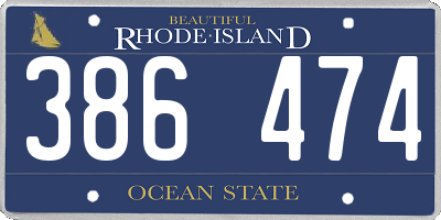 RI license plate 386474