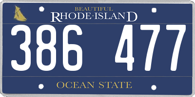 RI license plate 386477