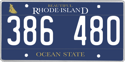 RI license plate 386480