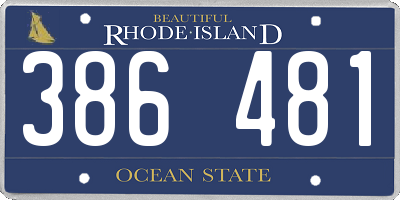 RI license plate 386481