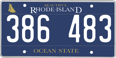 RI license plate 386483