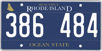 RI license plate 386484