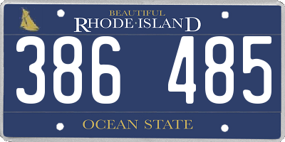 RI license plate 386485