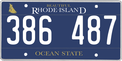 RI license plate 386487