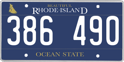RI license plate 386490