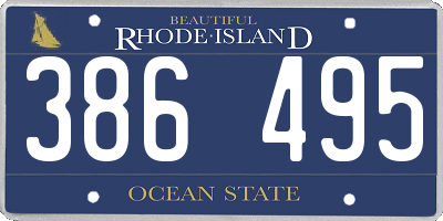 RI license plate 386495