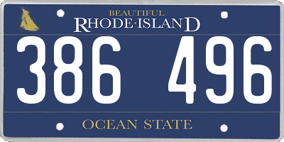 RI license plate 386496