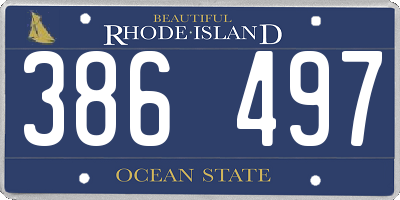 RI license plate 386497