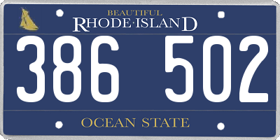RI license plate 386502