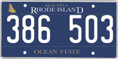 RI license plate 386503