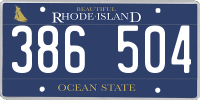 RI license plate 386504