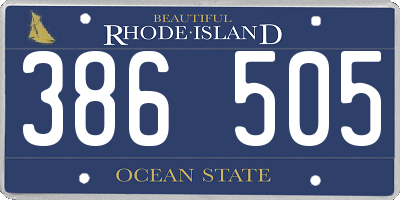 RI license plate 386505