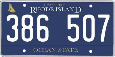 RI license plate 386507
