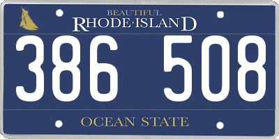 RI license plate 386508