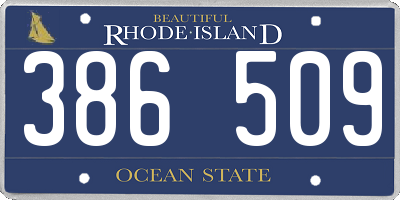 RI license plate 386509