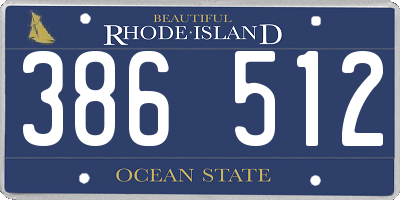 RI license plate 386512