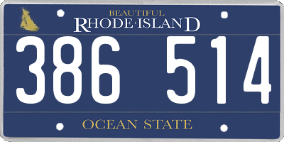 RI license plate 386514