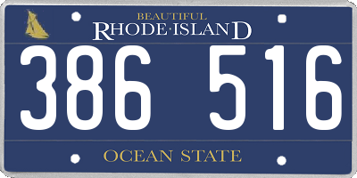 RI license plate 386516