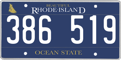 RI license plate 386519