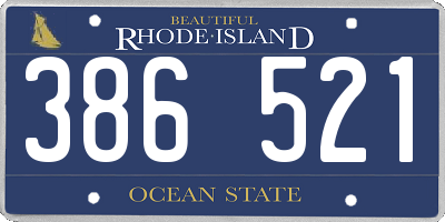 RI license plate 386521