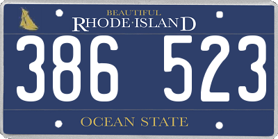 RI license plate 386523