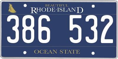 RI license plate 386532