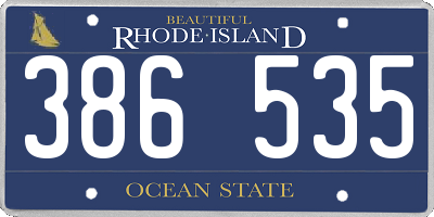 RI license plate 386535