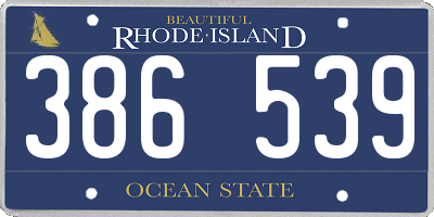 RI license plate 386539