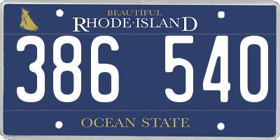 RI license plate 386540