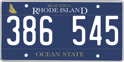RI license plate 386545