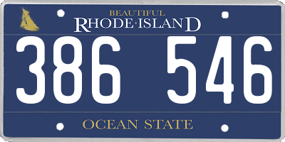 RI license plate 386546
