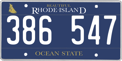 RI license plate 386547