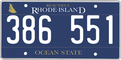 RI license plate 386551