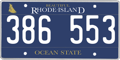 RI license plate 386553