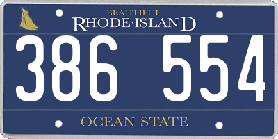 RI license plate 386554