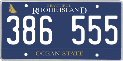 RI license plate 386555