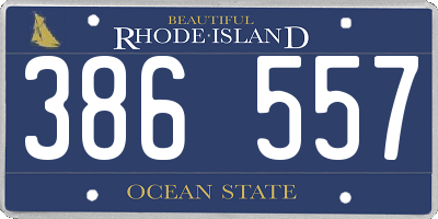 RI license plate 386557
