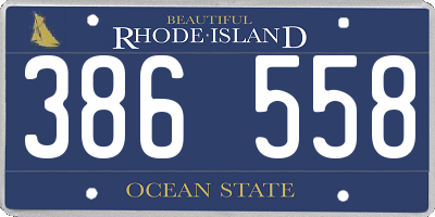 RI license plate 386558