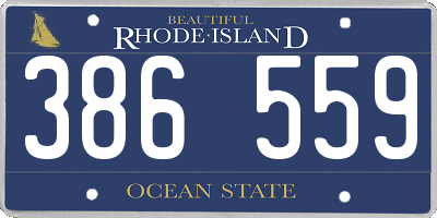 RI license plate 386559