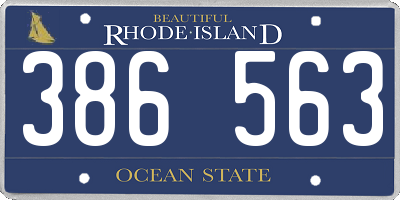 RI license plate 386563