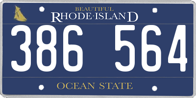 RI license plate 386564