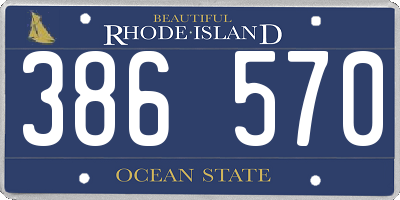 RI license plate 386570