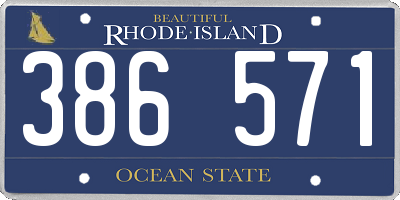 RI license plate 386571